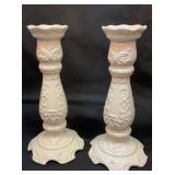 Napcoware ceramic candlesticks.  8 inches tall.
