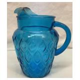 Anchor Hocking laser blue Madrid pitcher