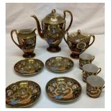 Heavily textured Japanese tea set