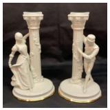 1986 Franklin Mint Romeo and Juliet candlesticks
