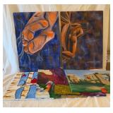 Oil on canvas and board artrwork