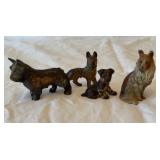 Vtg. cast iron dog figurines