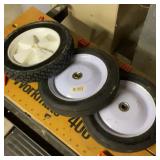 Three ten inch tractor wheels