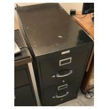 Two 2 drawer file cabinets. One with key.