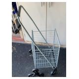 Metal fleemarket basket with triple stair wheels