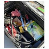 Luggage with emergency road equipment