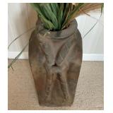 Large stoneware planter. 23 inches tall.