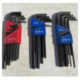 Standard and two metric Allen wrench sets