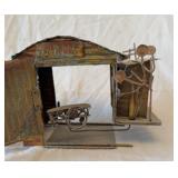 Tin metal airport with revovling plane and plane