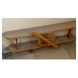 Wood airplane bookshelf, 46 inches wide