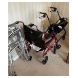 Rollator, transport chair, 2 walkers, cane