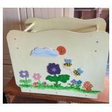 Rolling wood childs toy box