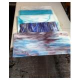 Six extra large pieces of stain glass