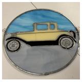 Stained glass car.  13 inch