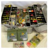 Lrg Higgins aluminum tacklebox and contents