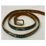 Beaded Indian leather belt