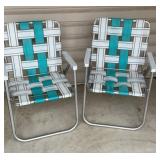 Two Vtg aluminum chairs