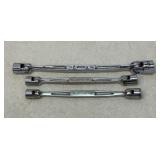 Three Snap-On flex-head socket end wrenches
