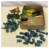 Group of soldiers, Indians, trucks, horses, etc