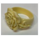 Vtg lucite carved rose bracelet