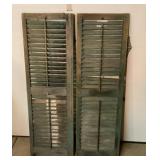 Pair antique exterior wood shutters