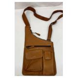 Brown leather shoulder purse