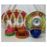 Summer pool and patio colorful dishes