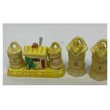 Farmhouse and haybale ceramic condiment set