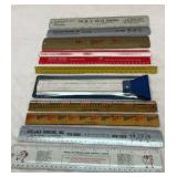 10 metal advertising and architecture rulers