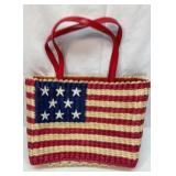 Viktoria Hayman woven straw flag bag