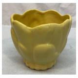 Vtg McCoy yellow tulip vase planter