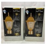 Two new solid brass post lamp tops