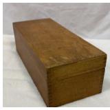 Antique wood card file box
