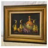 Van Damm oil painting on canvas with wood frame