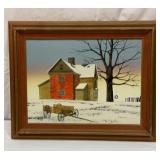 H. Hargrove oil painting on canvas with wood frame