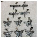 Butterfly & dragonfly pewter table cloth weights