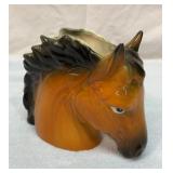 Vtg ceramic horse head vase