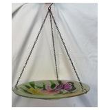 Hanging glass butterfly water bowl