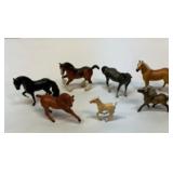 Seven miniature Breyer horse figures