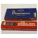 Two vintage double nine dominoes sets. Complete.