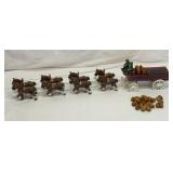 Cast-iron eight horse team and beer wagon