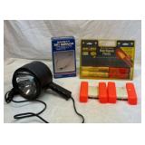 Signal flares, boat ski mirror, spotlight, etc.