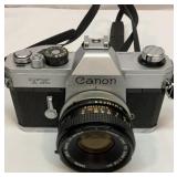 Canon TX 35mm camera with bag and extras
