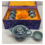 Vtg Chinese dragon tea set