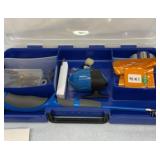 Spincast rod and reel set in case