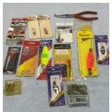 New fishing lures, hooks and pliers