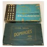 Two old double 12 dominoes sets. Complete