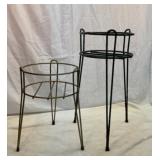 Two metal plant stands