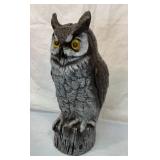 Plastic garden owl scarecrow, 16 inches tall.