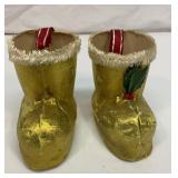 Vtg paper-mché boot candy holders